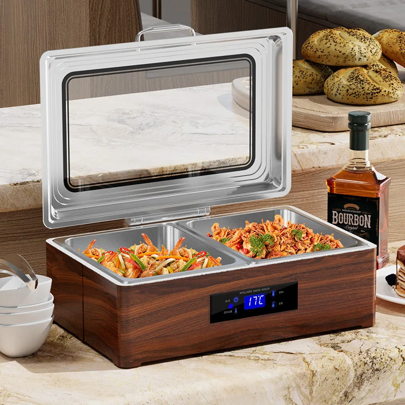 Four d'isolation de four de buffet d'acier inoxydable de grain de bois