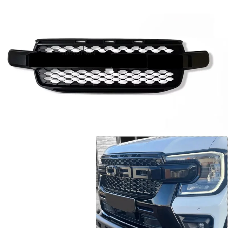 

ABS Plastic Glossy Black Front Grille for Ranger Wildtrak XLT 2022 2023 2024 4X4 Accessories for Pickup Exterior