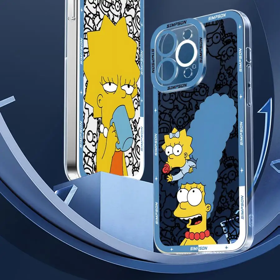 حافظة كارتون سيمبسون أمي لهاتف أبل آيفون 13 12 11 17 برو ماكس XS 17 Air XR 15 14 16 Plus 7 8 SE 16e غطاء ناعم