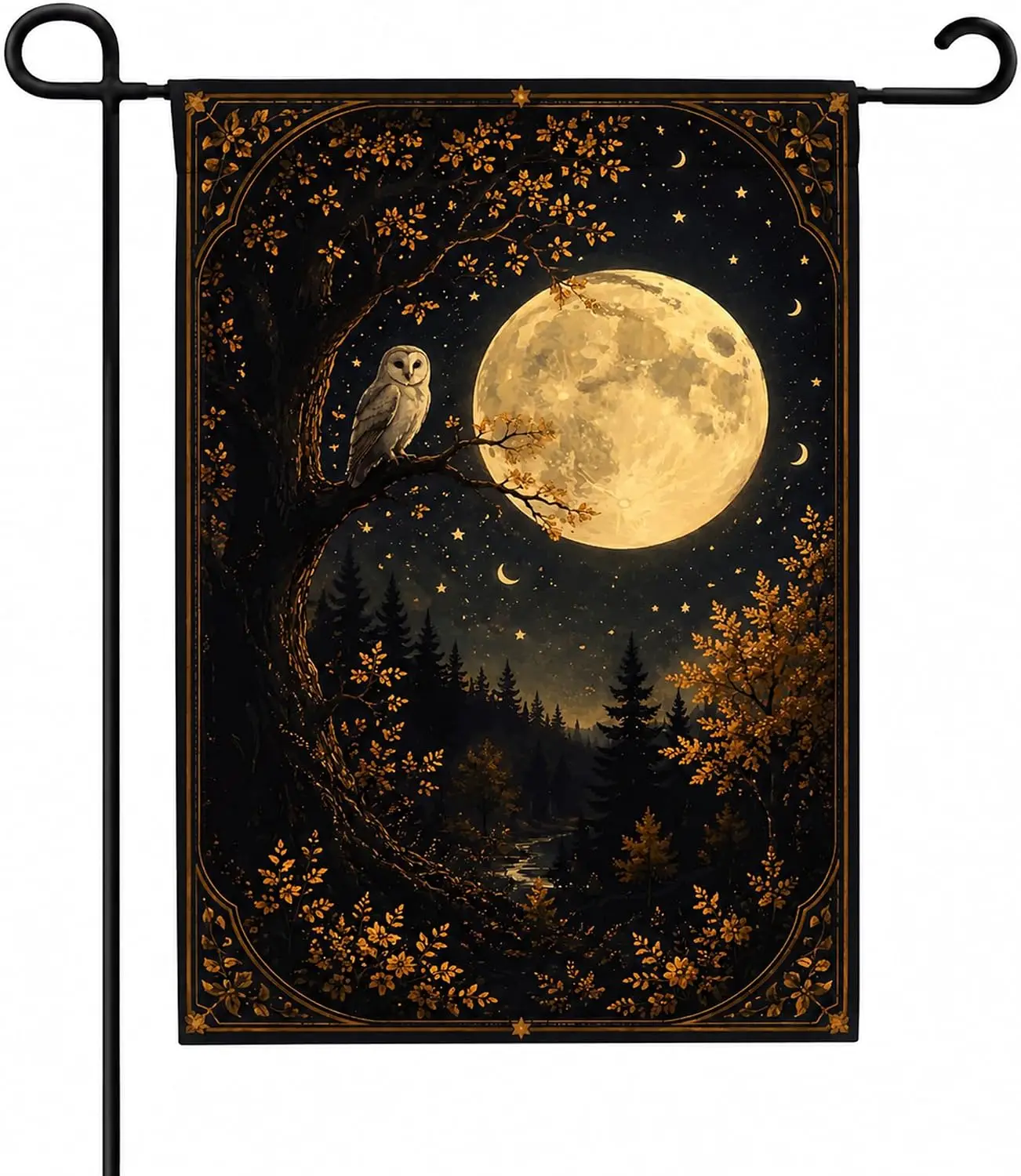 Fall Decor - Owl Full Moon Garden Flag | Thanksgiving Party Favors Supplies Decorations - Double-Side Fall Decorations for H kkz