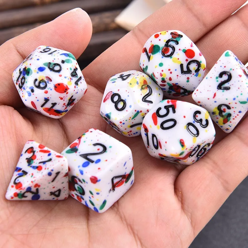 

Набор разноцветных многогранных игральных костей с D4 D6 D8 D10 D12 D20 для настольных игр DND TRPG, цифровые пронумерованные настольные аксессуары для ролевых игр