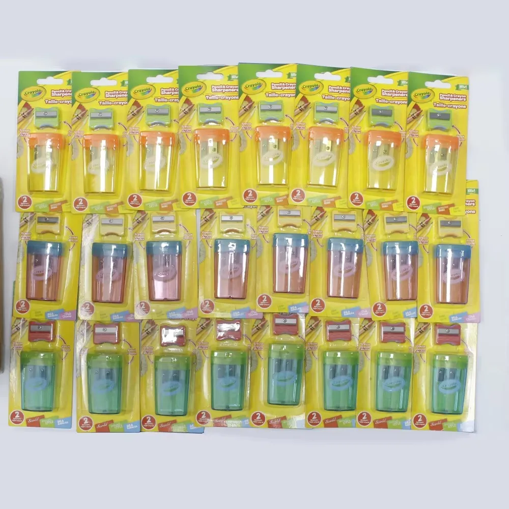 2pcs/set Student Flip Double Hole Pencil Sharpeners Convenient and Durable Advanced Blister Packaging,614A-2plus