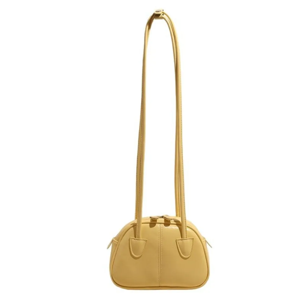 

Casual Y2K PU Bowling Bag Korean Style Large Capacity Shoulder Bag Underarm Bag PU Leather Women Handbag Girls