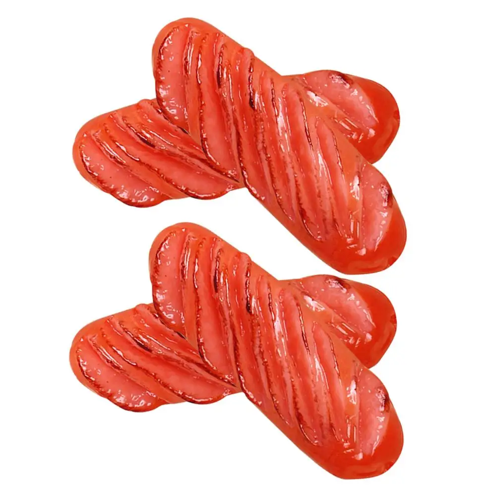 

4pcs Simulated Sausage Hot PVC Fake Food Prop for Shop Display Lightweight Transport Food Styling Decor Photo Teaching
