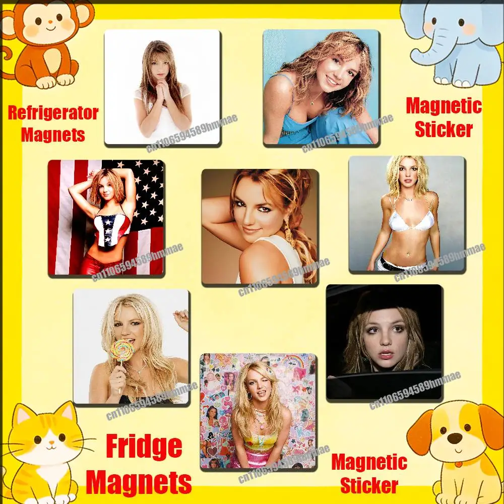 

For American Singer B-Britney Spears Fridge Freezer Refrigerator Magnets Metal Cabinet Magnetic Sticker Cover Home