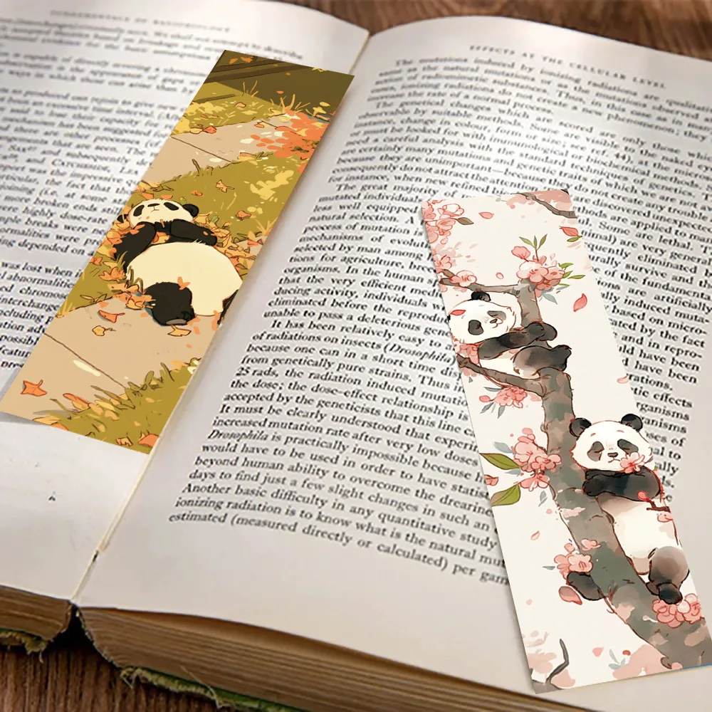 30Pcs Cute Cartoon Panda Bookmarks Reading Pages Books Annotated Paper Card School Stationary Supplies DIY Aesthetic Bookmarks