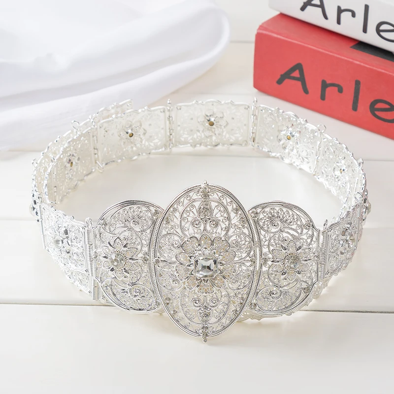 

Luxury Vintage Waist Belt Boho Hollow Carving Moroccan Caftan Accessory Middle Eastern Wedding Ethnic Waistband Party Jewelry