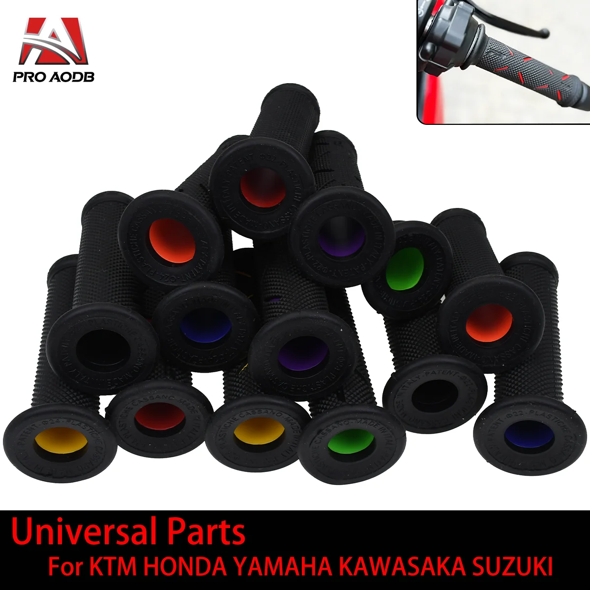 22MM Universalอะไหล่Motocross Handlebarมอเตอร์ไซด์Gripsยางอุปกรณ์ปรับเปลี่ยนรถจักรยานยนต์จับสําหรับDucati Honda