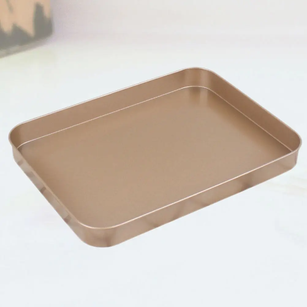 Non-Stick Cake Pan Rectangular Carbon Steel Golden 10 Inch Oven Baking Tray Bread Baking Pan Household Kitchen Bakeware