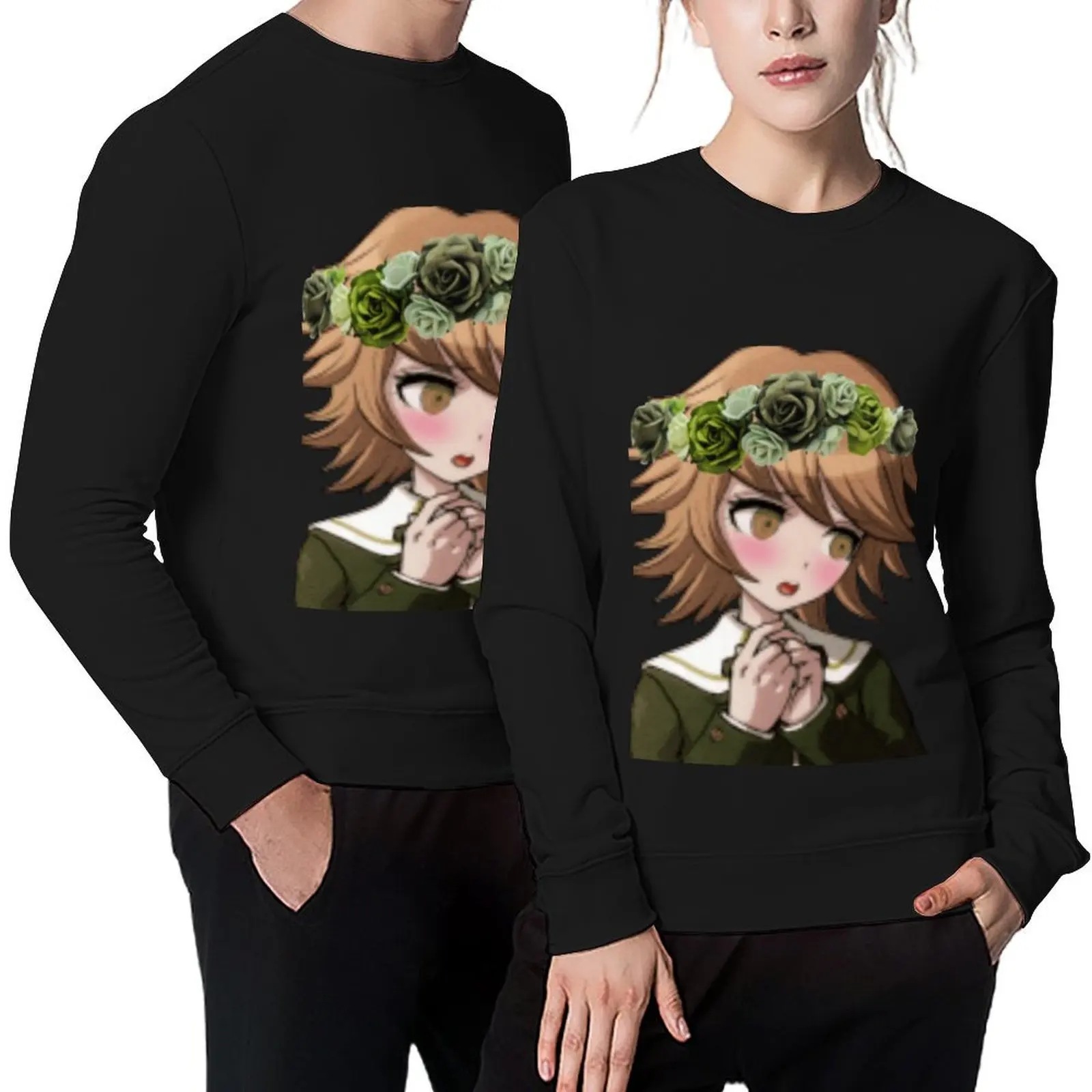 

Danganronpa Chihiro Fujisaki With Flower Crown Pullover korean style clothes men's clothes hoody