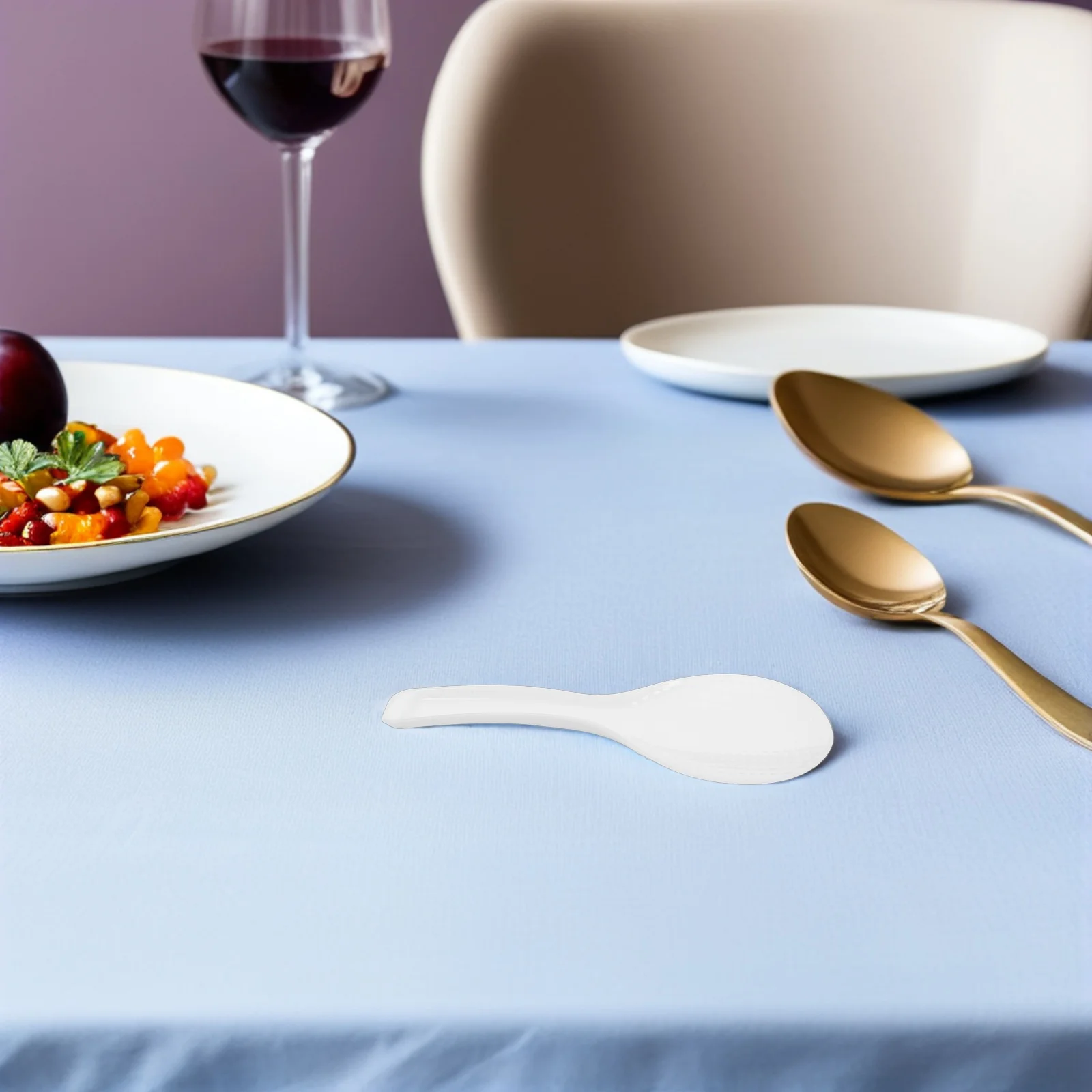 

10pcs Nonstick Rice Spoon White Plastic Heat Resistant Rice Scooper For Kitchen Cooking Serving Compact Design Cafeteria