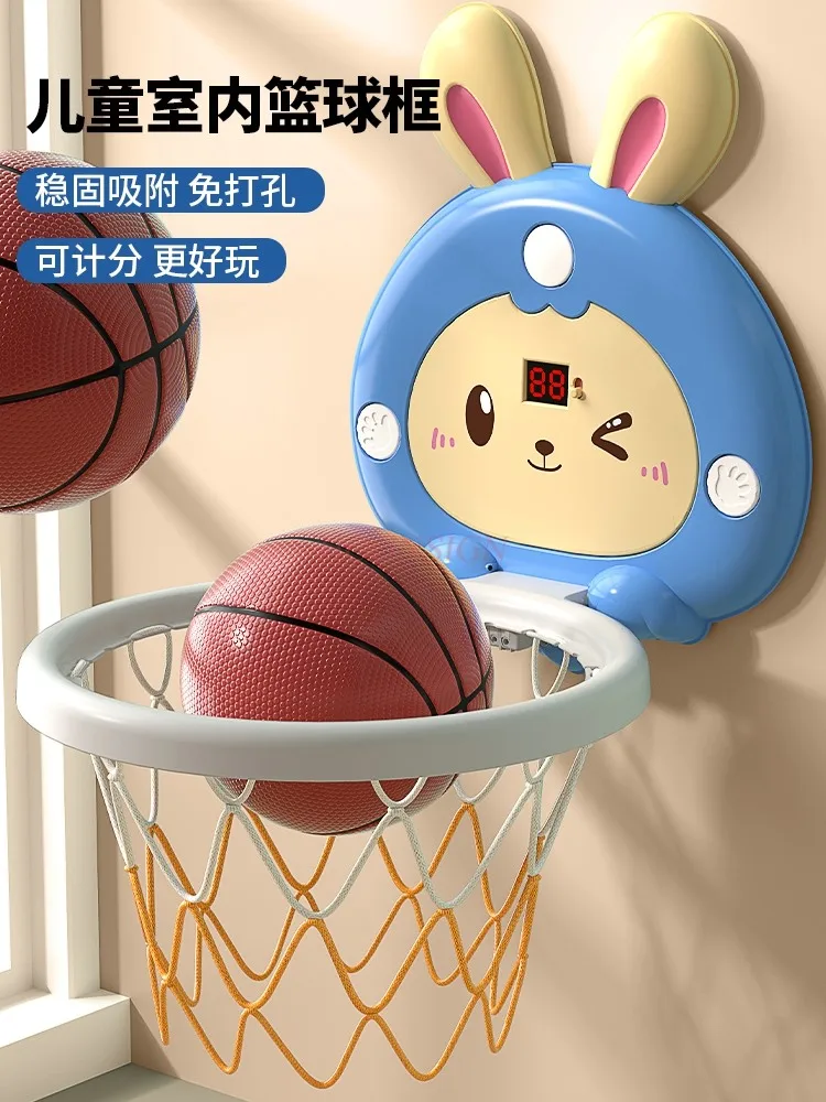 Children's Basketball Frame Shooting Hanging Type Non Perforated Indoor Household Basketball Frame 2-3 Year Old Baby Toy Boy
