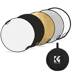 K & F CONCEPT 손잡이가 있는 원형 반사경, 반투명 소프트 라이트 패널, 초상화 야외 사진 라이트 블록, 60-110mm, 5-in-1