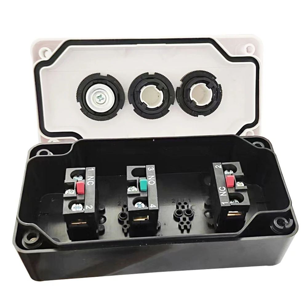 10A Push Button Switch Assembly with Red Latching Exigent Stop and Green Momentary NO Buttons for Control Circuit Integration