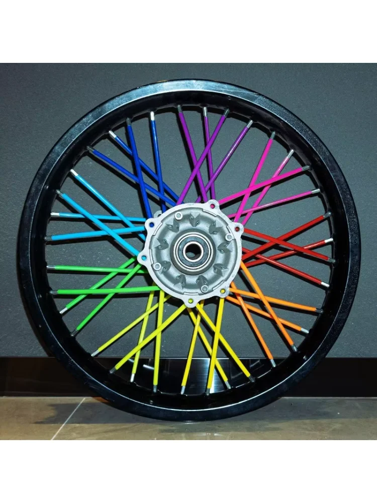 72Pcs Bicycle Off-road Motorcycle Steel Wheel Hub Universal Color Spoke Sleeve Mountain Bike Casing Spoke Retrofit Decoration