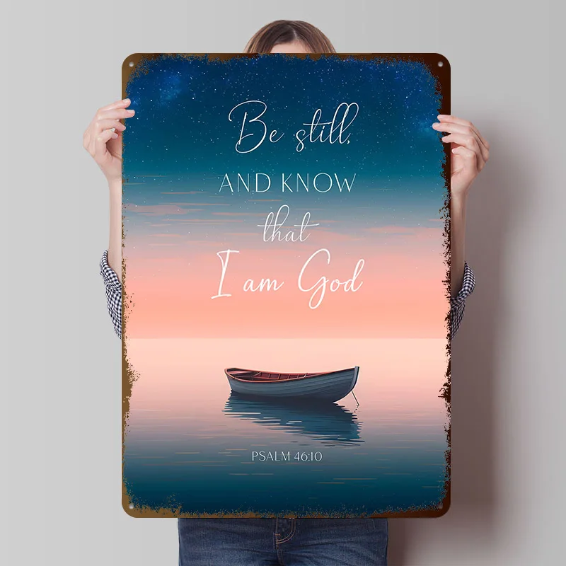 Bible Verse Tinplate Posters Customizable Wall Art Retro Vintage Metal Signs for Home Room Office Decoration Gaming Wand Deko