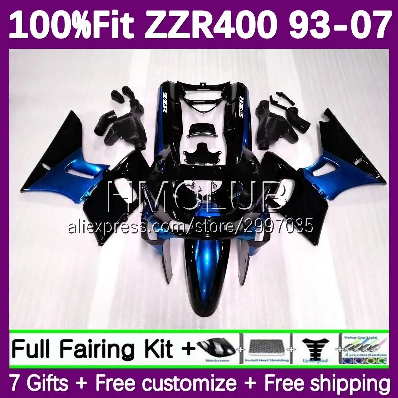 Fairing For KAWASAKI NINJA ZZR400 ZZR 400 122No.120 ZZR-400 blue black 93 94 95 96 97 98 99 00 01 02 03 04 05 06 07 Injection