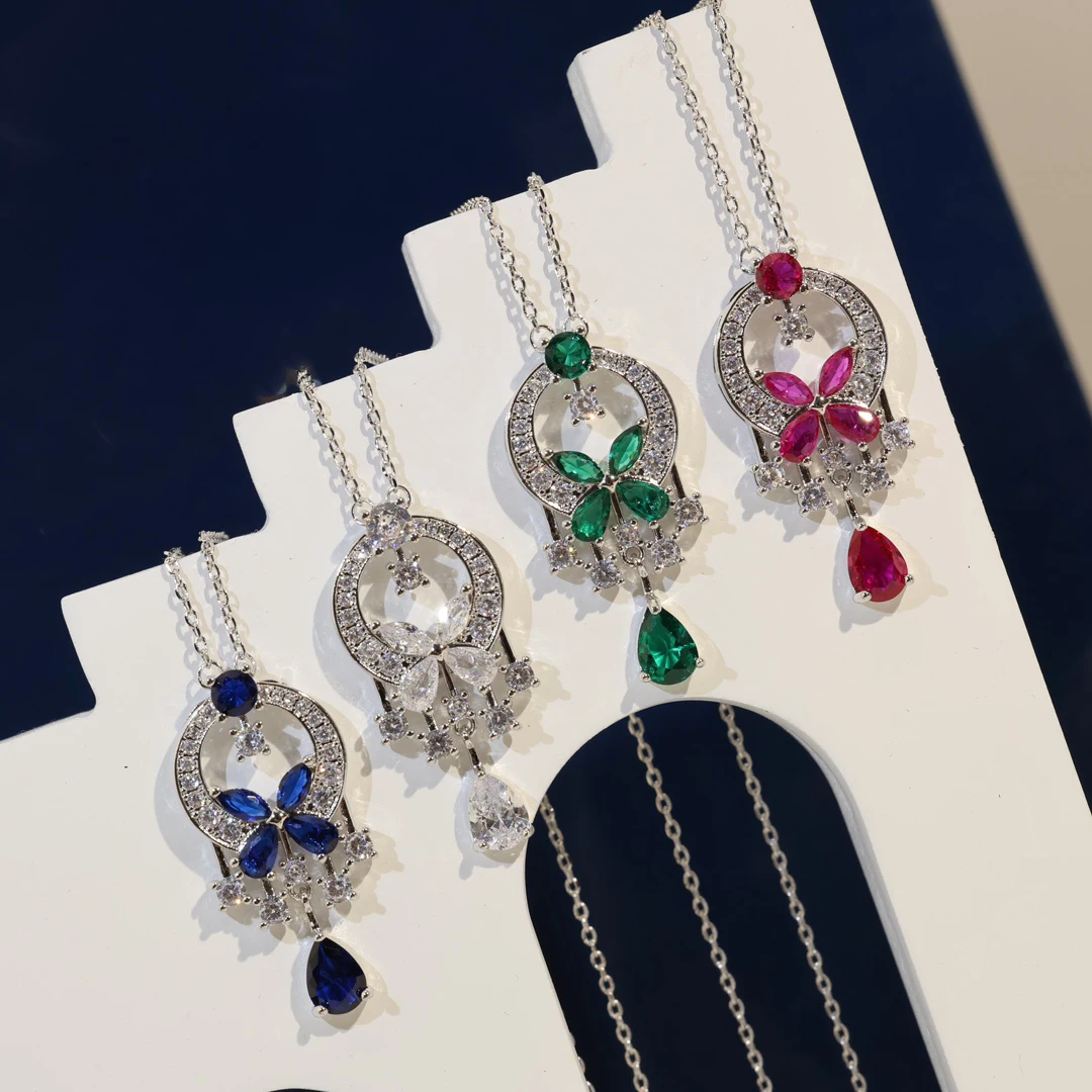 

925 silver classic color butterfly tassel women's butterfly necklace butterfly earrings, holiday gift