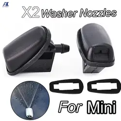 2X Front Windshield Windscreen Washer Jet Nozzles Sprayer For Mini Cooper One R50 R52 R53 OE: 61667061614 61667061611