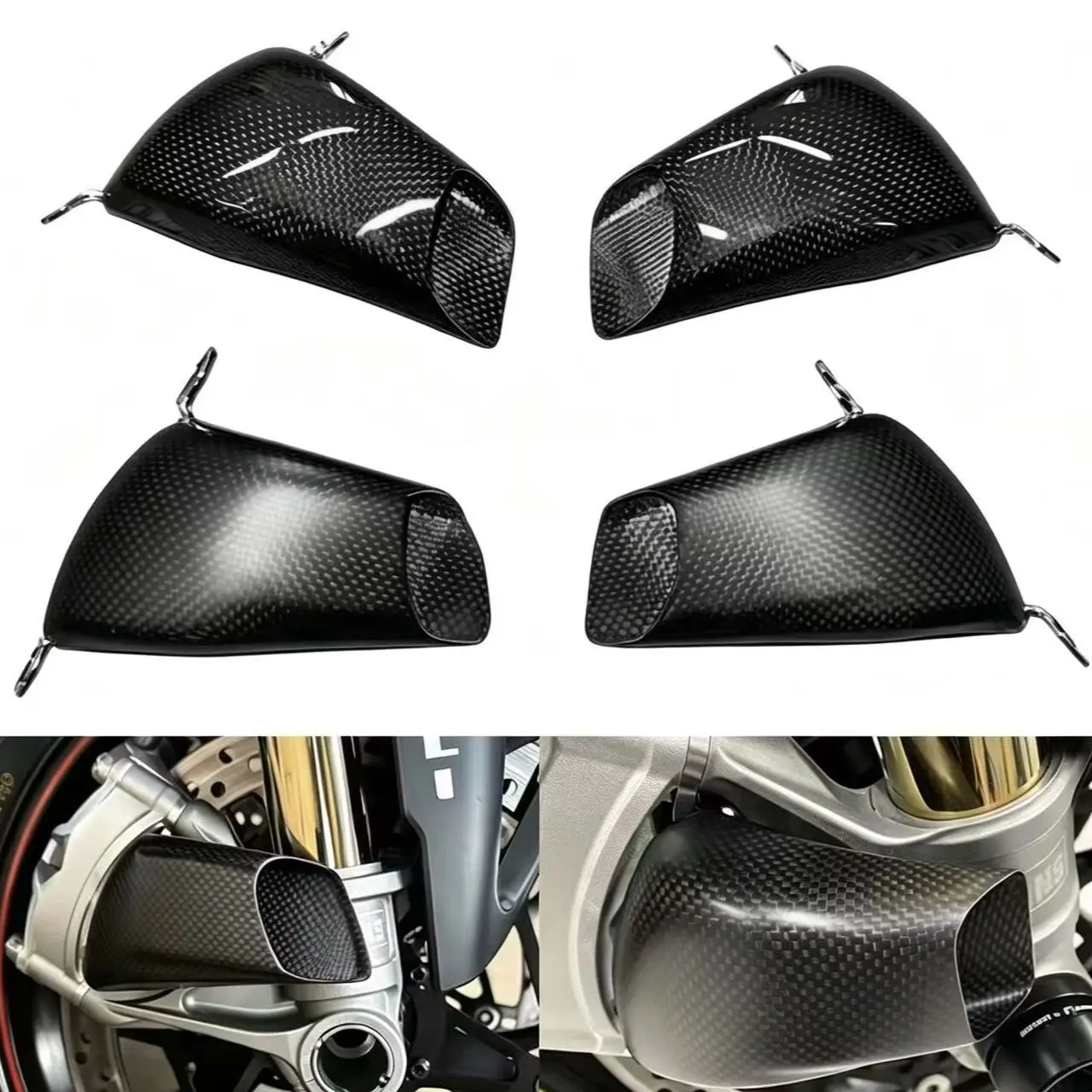 

For APRILIA RSV4/TUONO V4 1100 FACTORY 2015-2025 Carbon Fiber Caliper Radiator Cover Air Ducts Brake Cooling Heat Sink