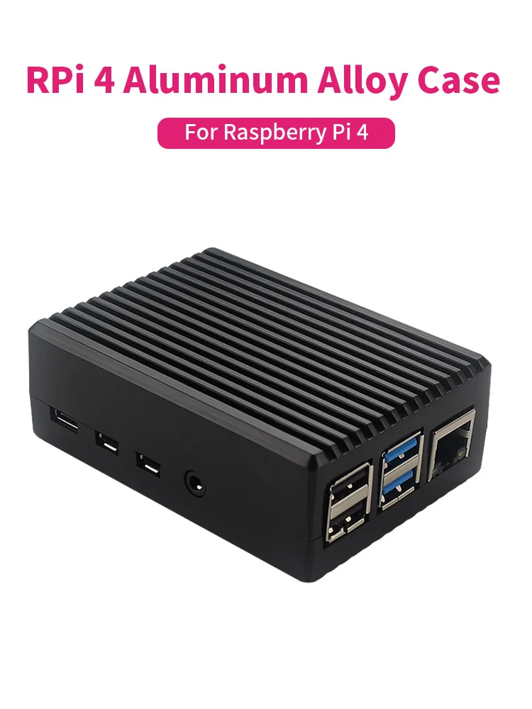 Raspberry Pi 4 aluminiowa koperta ze stopu metalowa obudowa z pasywnym chłodzeniem, czarno-szara obudowa do Raspberry Pi 4 Model B — zdjęcie produktu 7