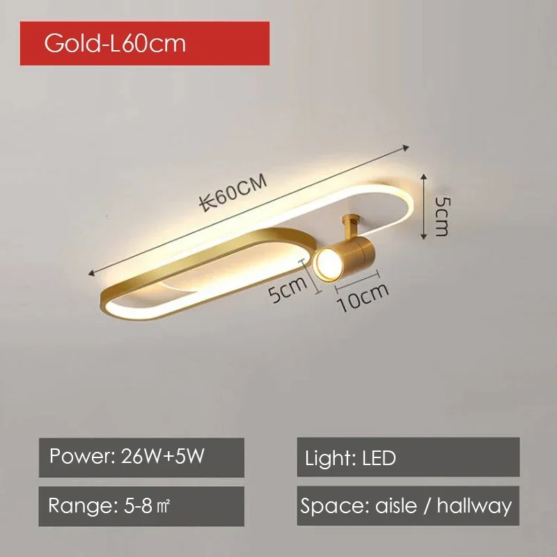 Modern New Led Ceiling Lamps With Spotlight For Living Room Kitchen Corridor Indoor Long Strip Acrylic Chandeliers Lights