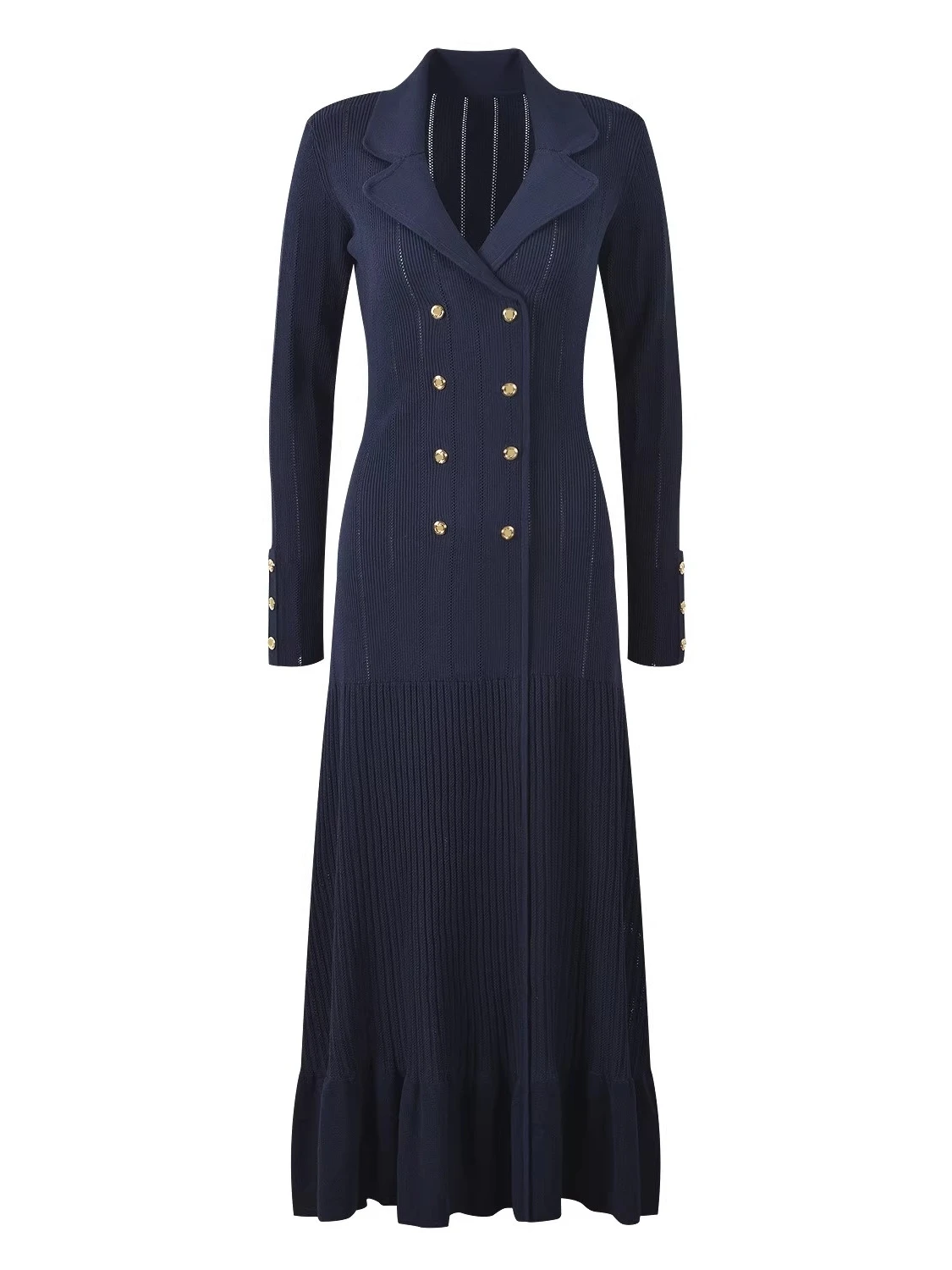 

Ele Double-Breasted Long Dr Slimming Fi-Tail Design Casual Sle Spring Autumn Collection Faionable A-Line Skirt