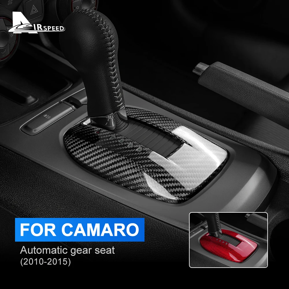 Real Hard Carbon Fiber For Chevrolet Camaro 2010 2011 2012 2013 2014 2015  Car Gear Shift Panel Interior Trim Accessories