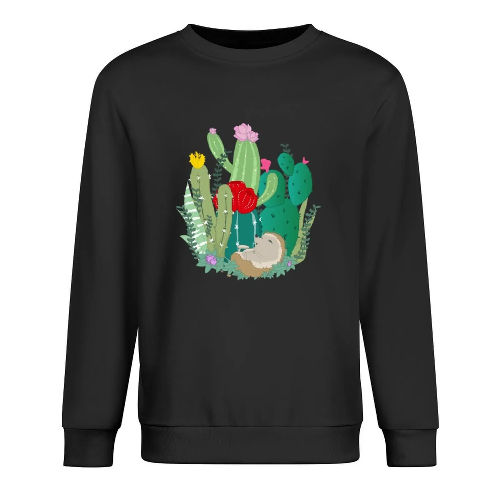 

Sleeping hedgehog in a cactus family Pullover korean autumn clothes korean style clothes male clothes men's sweatshirt