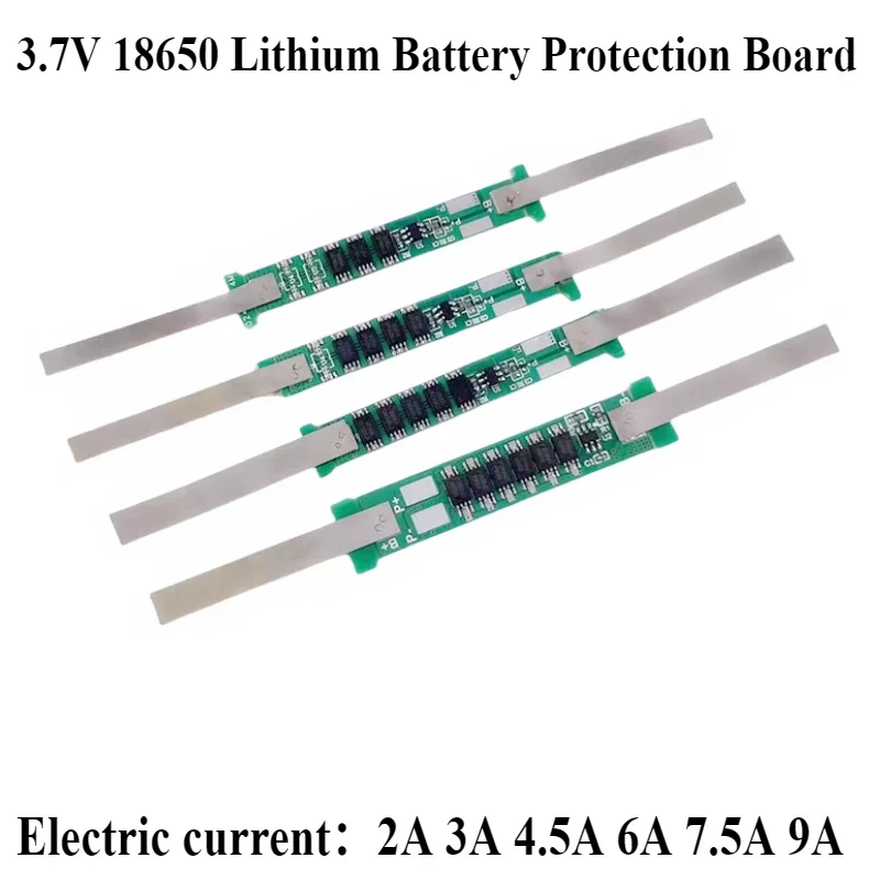 1S 3.7V 2A 3A 4.5A 6A 7.5A 9A 18650 Lithium Battery Protection Board MOS Dot Nickel Strips Short Circuit Charging Protection