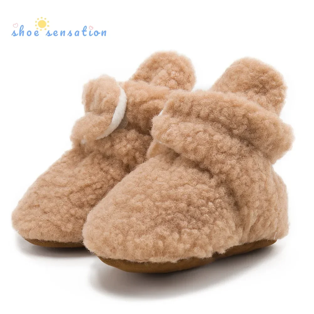 2023 Baby Socks Winter Baby Boy Girl Booties Fluff Soft Toddler Shoes First Walkers Anti-slip Warm Newborn Infant Shoes Moccasin