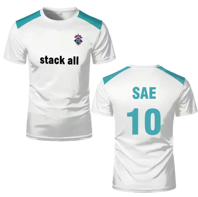 Anime Blue Lock Trikot 3D Sae Print Fans Cosplay Fußball T-Shirts Herren Damen Sport Kurzarm T-Shirts Oversized Harajuku Y2k Top – Detail 9