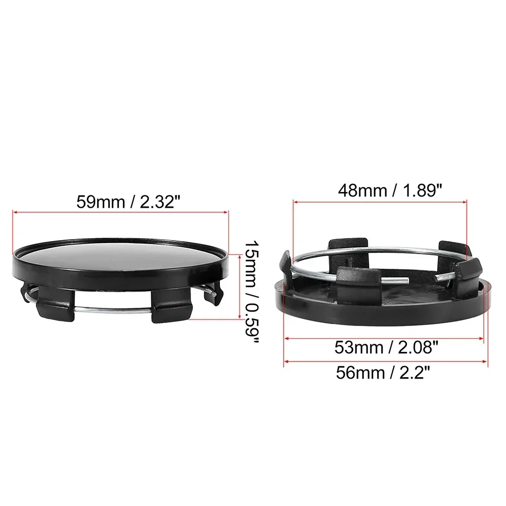 Cover Car Wheel Center Cap 4pcs 59mm ABS Plastic Accessories Auto Black Clips Fittings Replacement High Quality