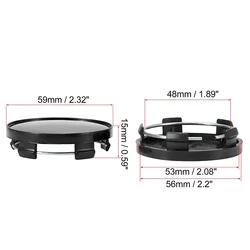 Cover Car Wheel Center Cap 4pcs 59mm ABS Plastic Accessories Auto Black Clips Fittings Replacement High Quality