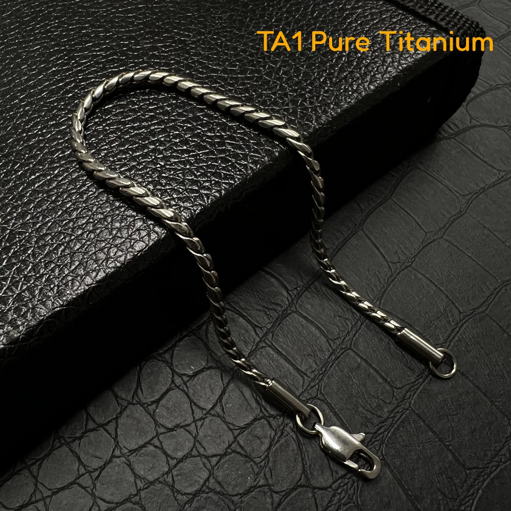 

Wholesale 50/60/70cm Snake Chain Necklace TA1 Pure Titanium Necklaces For Women Men Accessories Vintage Jewelry Collares Hombre