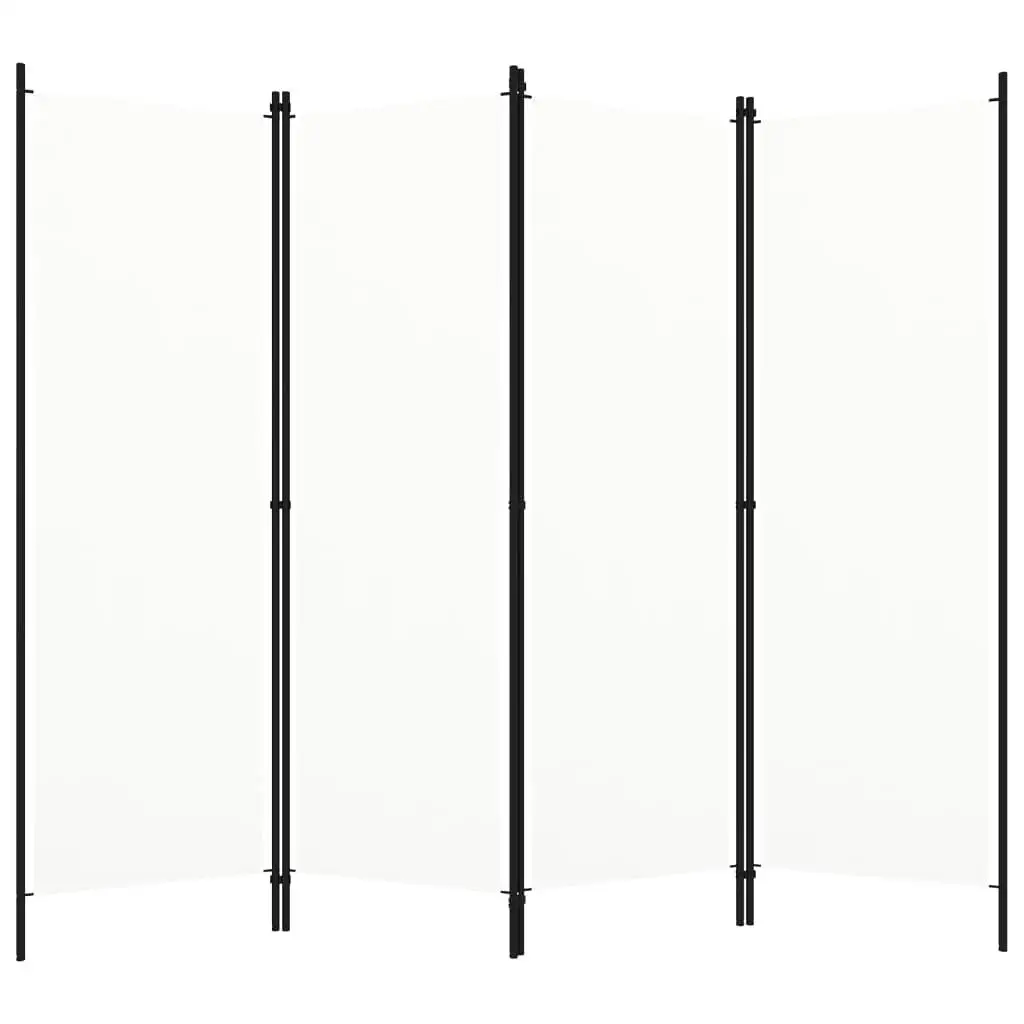 4-Piece White Room Divider 200x180 cm - Stylish Privacy Screen for Home Decor