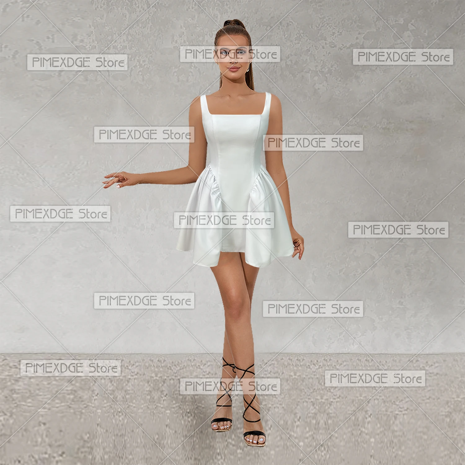 

Women's Mini Wedding Dresses A-Line Backless Bridal Above Knee Dresses for Wedding Party Banquet Holiday Cocktail Dresses