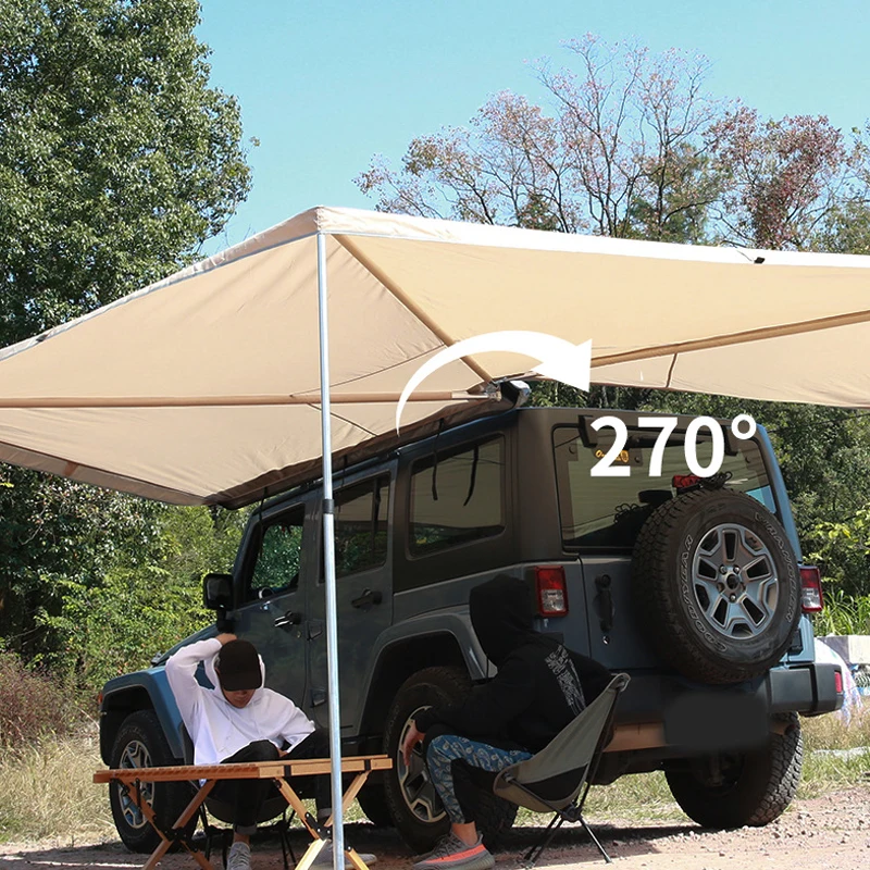 270 Degree Awning Free Standing Fan Car Side Awning Tent For Camping