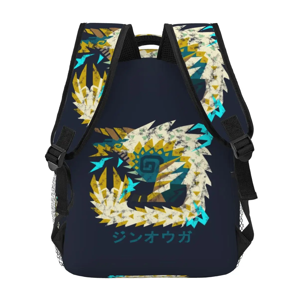 Monster Hunter World Iceborne Zinogre Kanji Icon Backpacks Boys Girls Bookbag Students School Bags Kids Rucksack Shoulder Bag