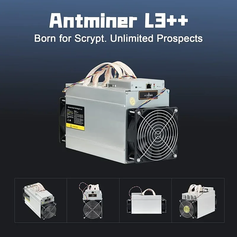 مع جهاز تعدين العملات المعدنية Doge ASIC من ANTMINER L3 L3++ (مع مصدر الطاقة) جهاز تعدين Litecoin Scrypt 580MH/s LTC Come