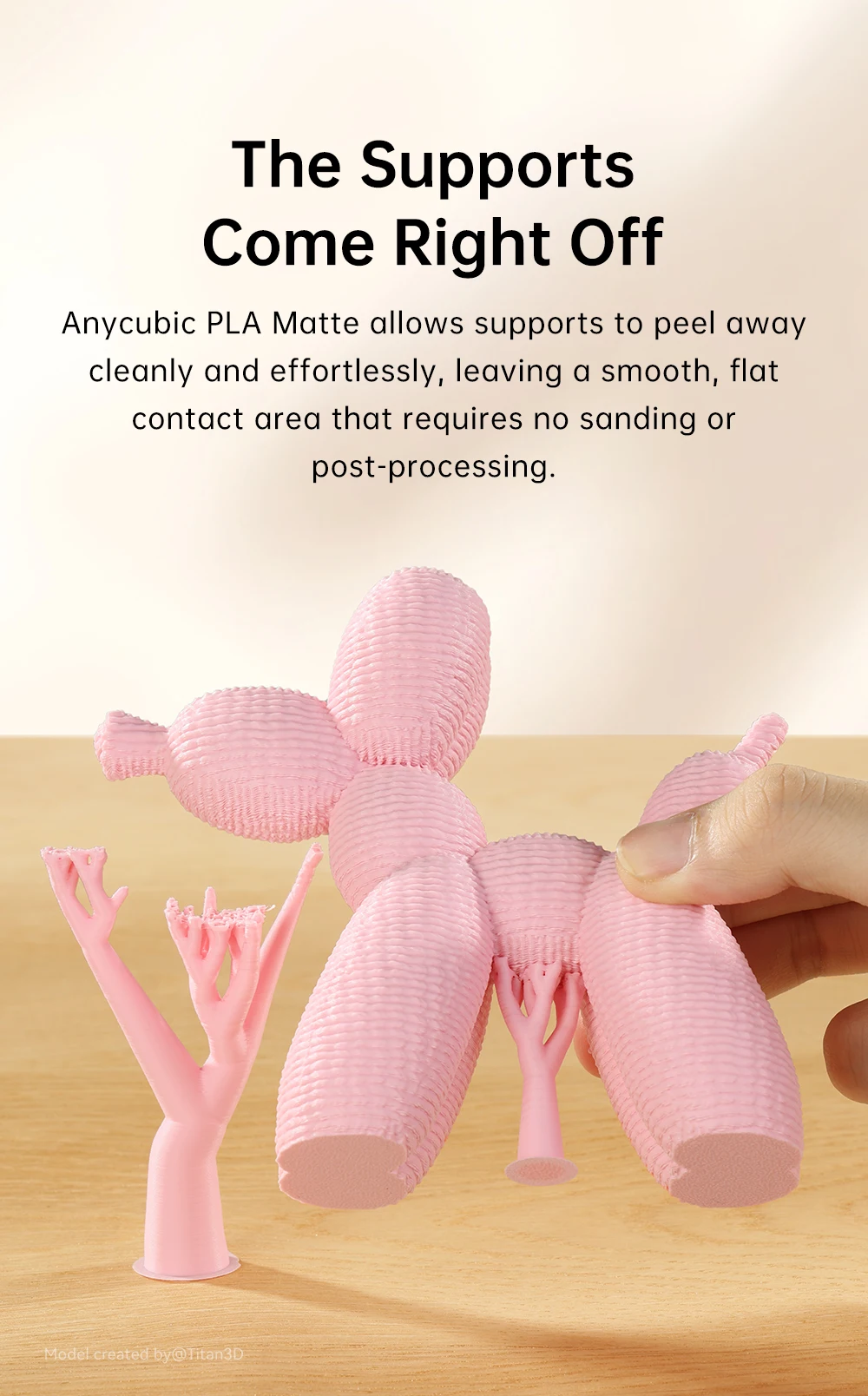 ANYCUBIC Matte PLA 3D-Drucker-Filament 1,75 mm 1 kg/Rolle PLA Mattes Filament 3D-Druckmaterial für Spielzeugmodelldruck – Detail 5