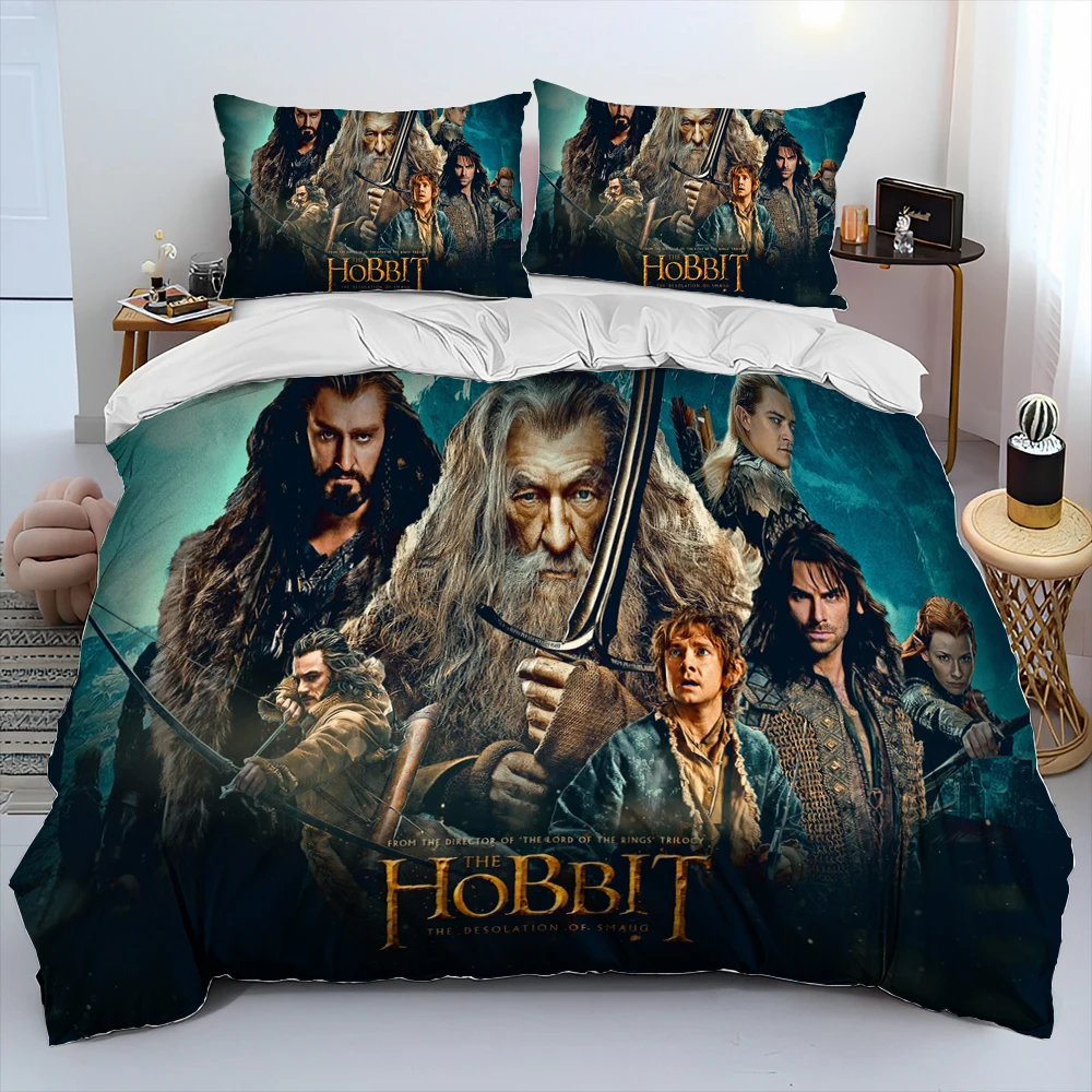 L-Lord of the Rings H-Hobbit Comforter Bedding Set,Duvet Cover Bed Set Quilt Cover Pillowcase,king Queen Size Bedding Set kids