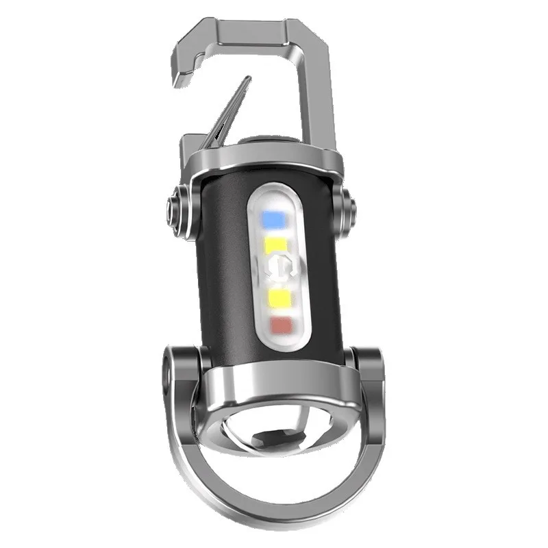 COB LED المفاتيح مصباح يدوي متعدد الوظائف المحمولة المفاتيح الشعلة 7 والعتاد خفيفة التخييم مصباح يدوي للطوارئ في الهواء الطلق