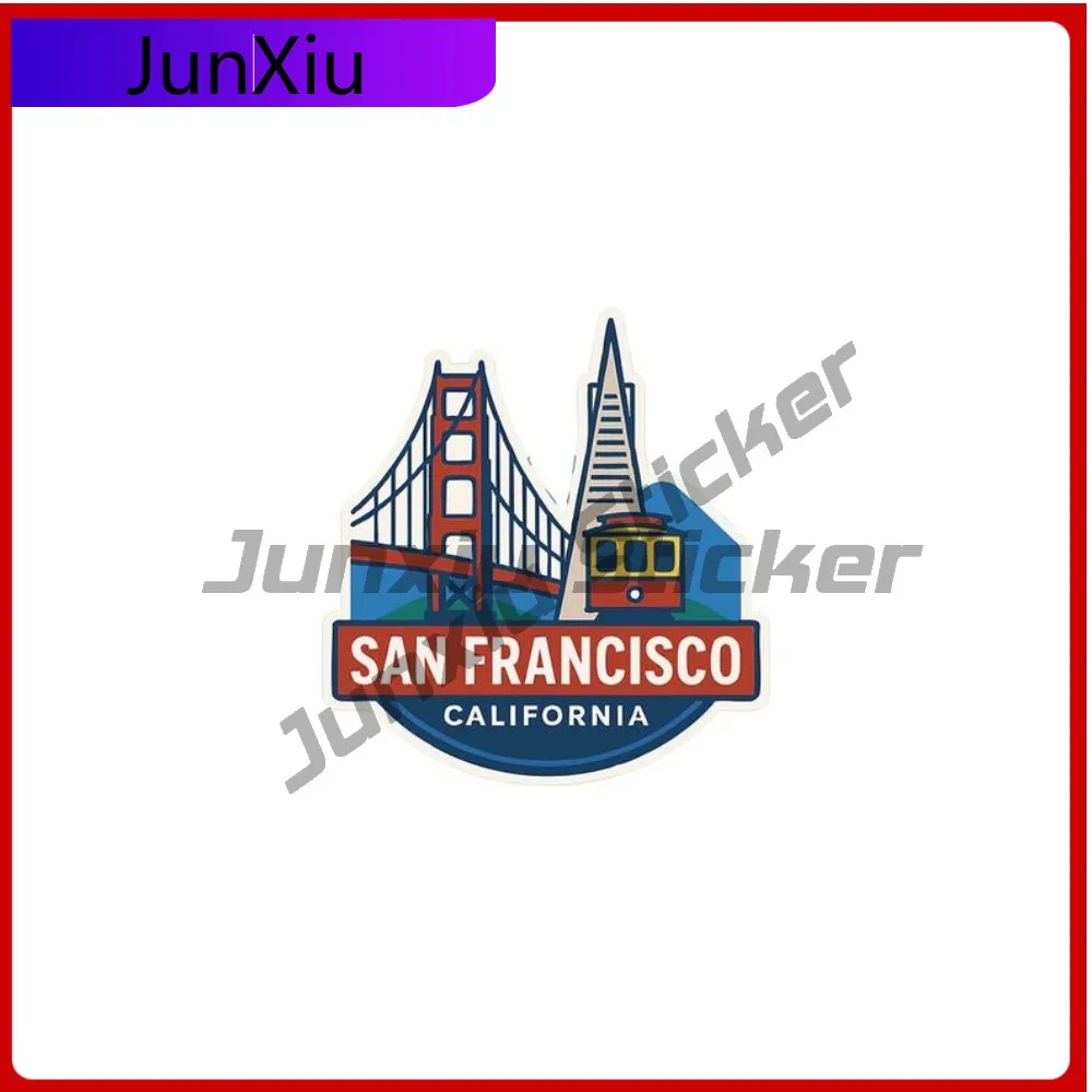 

San Francisco California Travel Sticker Vinyl Die-cut Scratch-proof Decal City Skyline Landmark Design Car Rear Bumper Truck Pvc