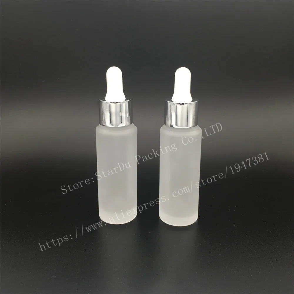 Travel Bottle 200pcs 30ml Frost Transparent Glass Essential Oil Bottle With dropper, 1oz Cosmetic packaging, Dropper Bottle