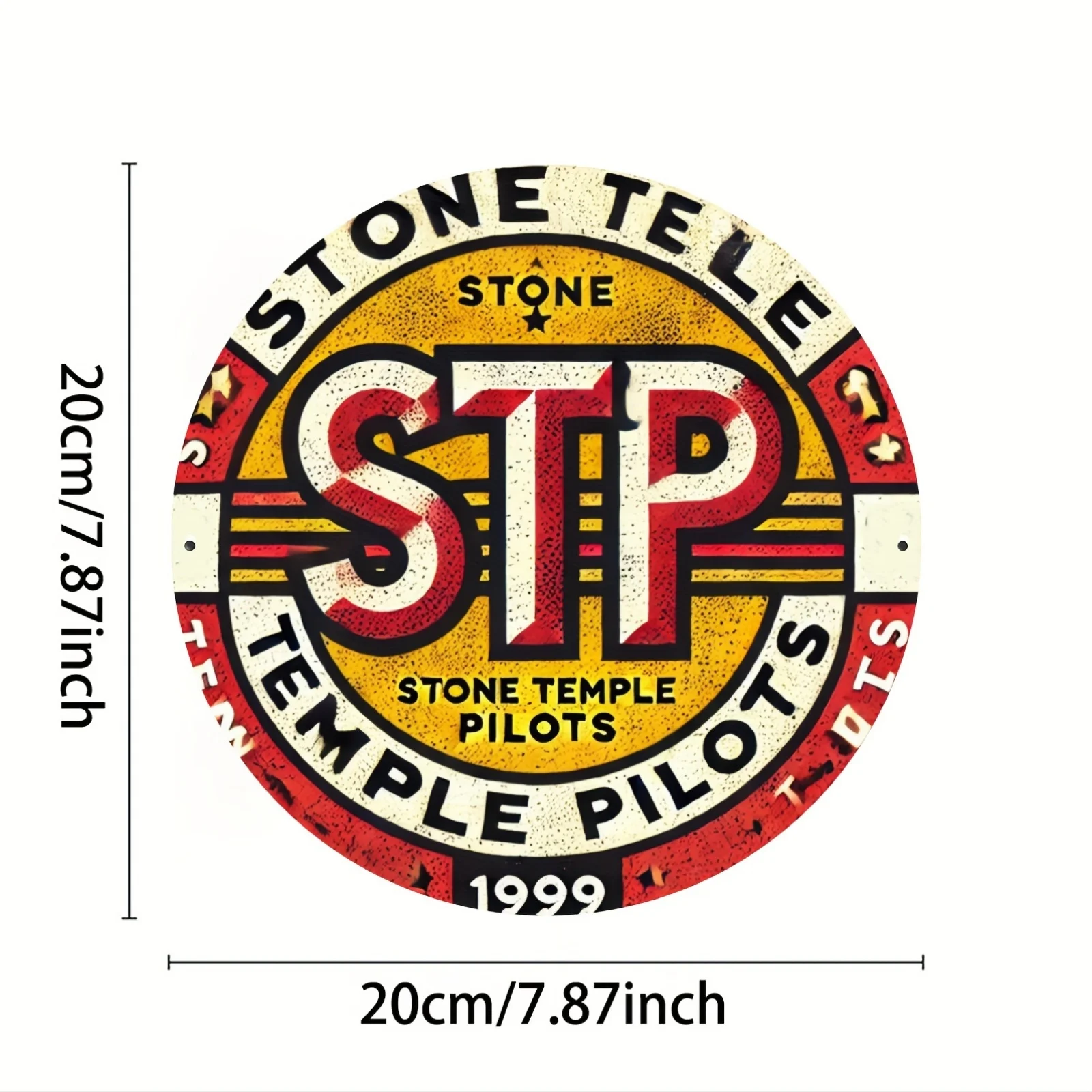 1pc, Vintage Stone Temple Pilots 8x8 Inch Round Metal Sign, Durable Aluminum Wall Art for Home & Office Decor, Ideal Gift for Li