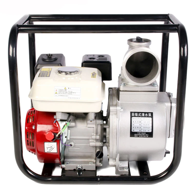 LUSQI 4 Inch Gasoline Water Pump 4 Stroke Single Cylinder 168F-2 Petrol Engine Water Pumping Machine Water Pressure Pump