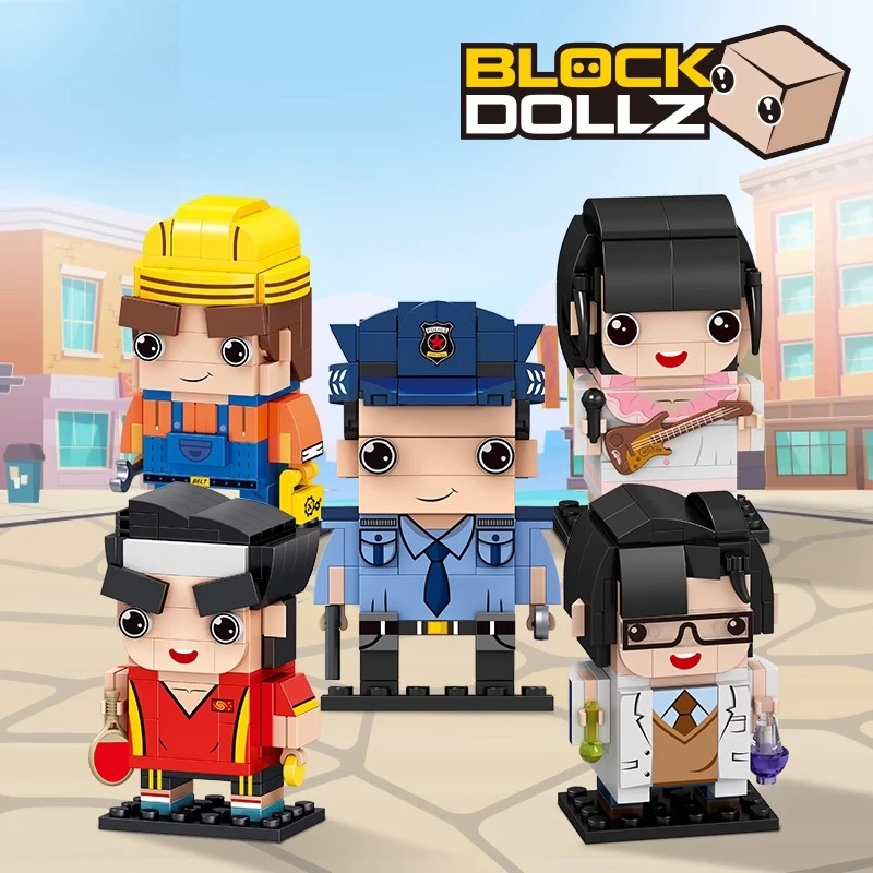 

SEMBO Police Square Head Doll Building Blocks Children's Educational Assembly Doctor Nurse Toy Flying Astronaut Ornament Gift