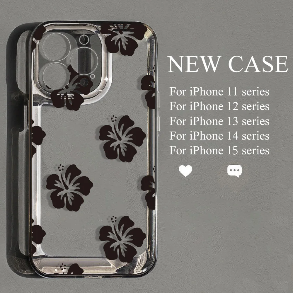 Custodia per telefono fiore trasparente per iPhone 17 Custodia per iPhone 11 15 16 14 12 13 17 Pro Max 17 Air 17Pro Cover posteriore morbida trasparente Paraurti Funda
