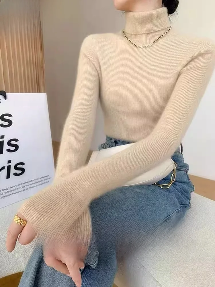 

Осень-зима Thiened Slim Fit Camere свитер с высоким воротником вязаная шерстяная основа irt Pure Color для поездок на работу Sle Long Sve